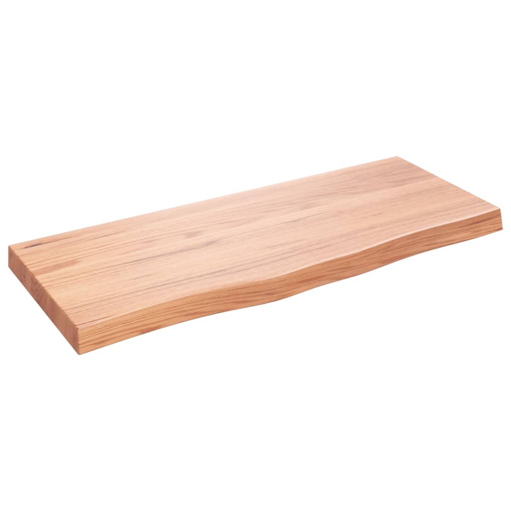 Wastafelblad 60x40x2,5cm behandeld massief hout lichtbruin kopen