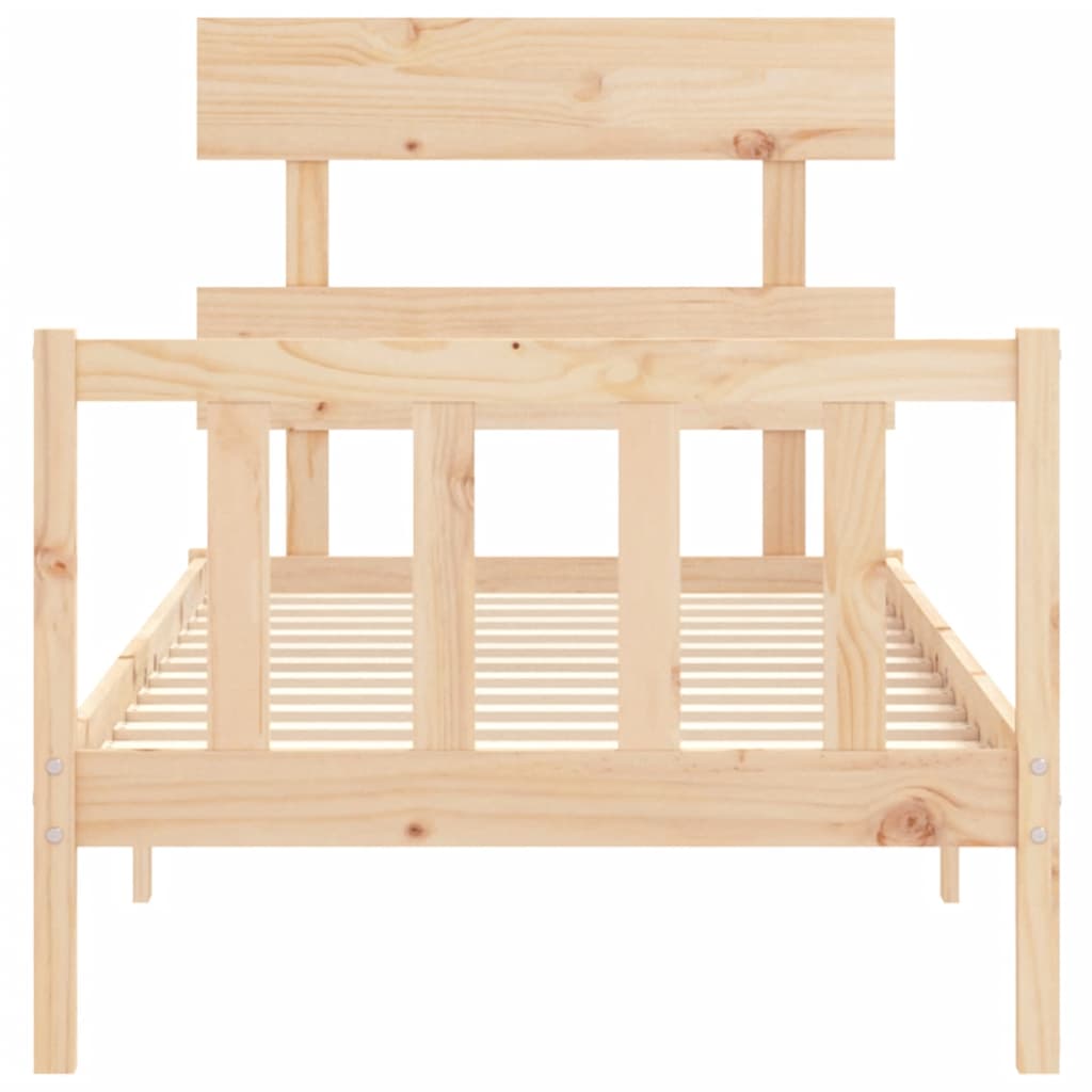 vidaXL Bedframe met hoofdbord massief hout