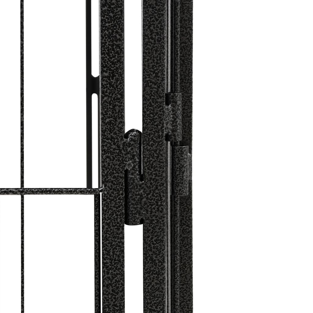 vidaXL Hondenkennel 40 panelen 100x50 cm gepoedercoat staal zwart