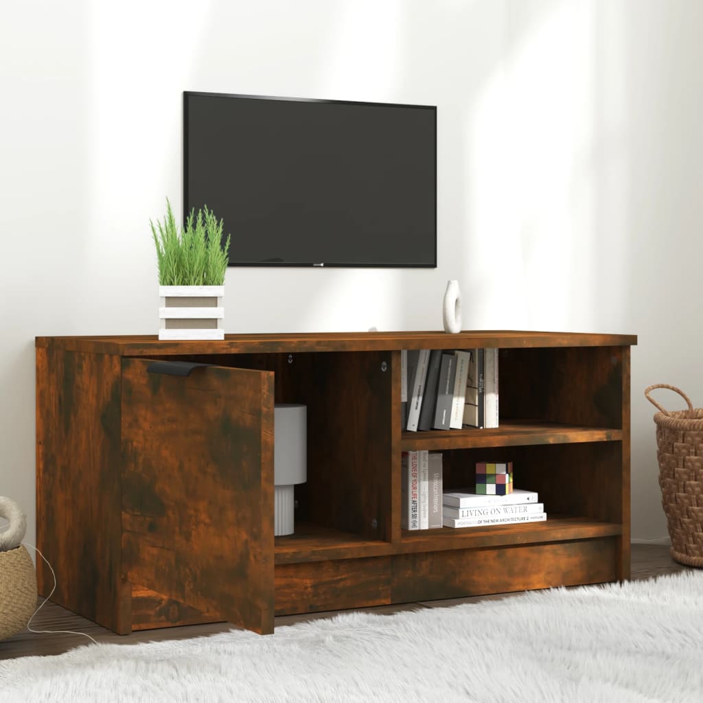 vidaXL Tv-meubel 80x35x36,5 cm bewerkt hout gerookt eikenkleurig