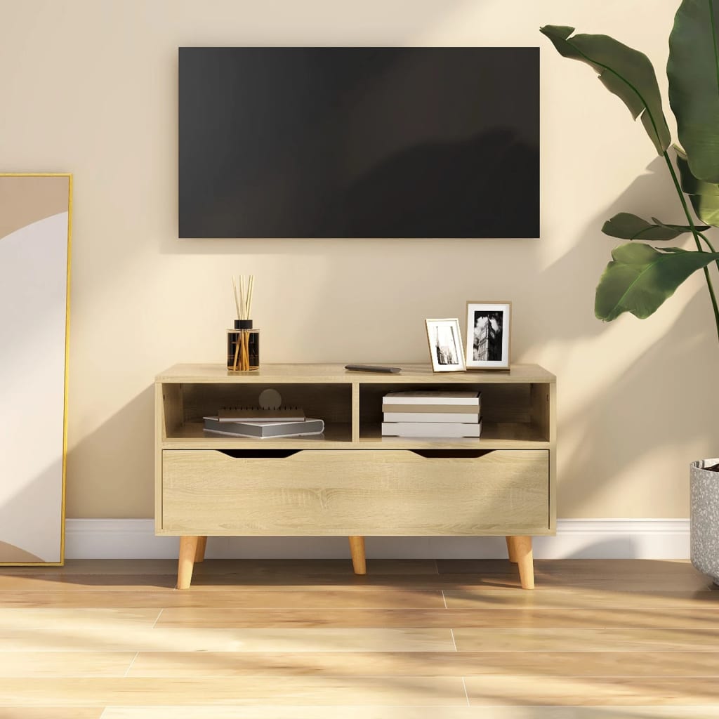 vidaXL Tv-meubel 90x40x48,5 cm bewerkt hout sonoma eikenkleurig