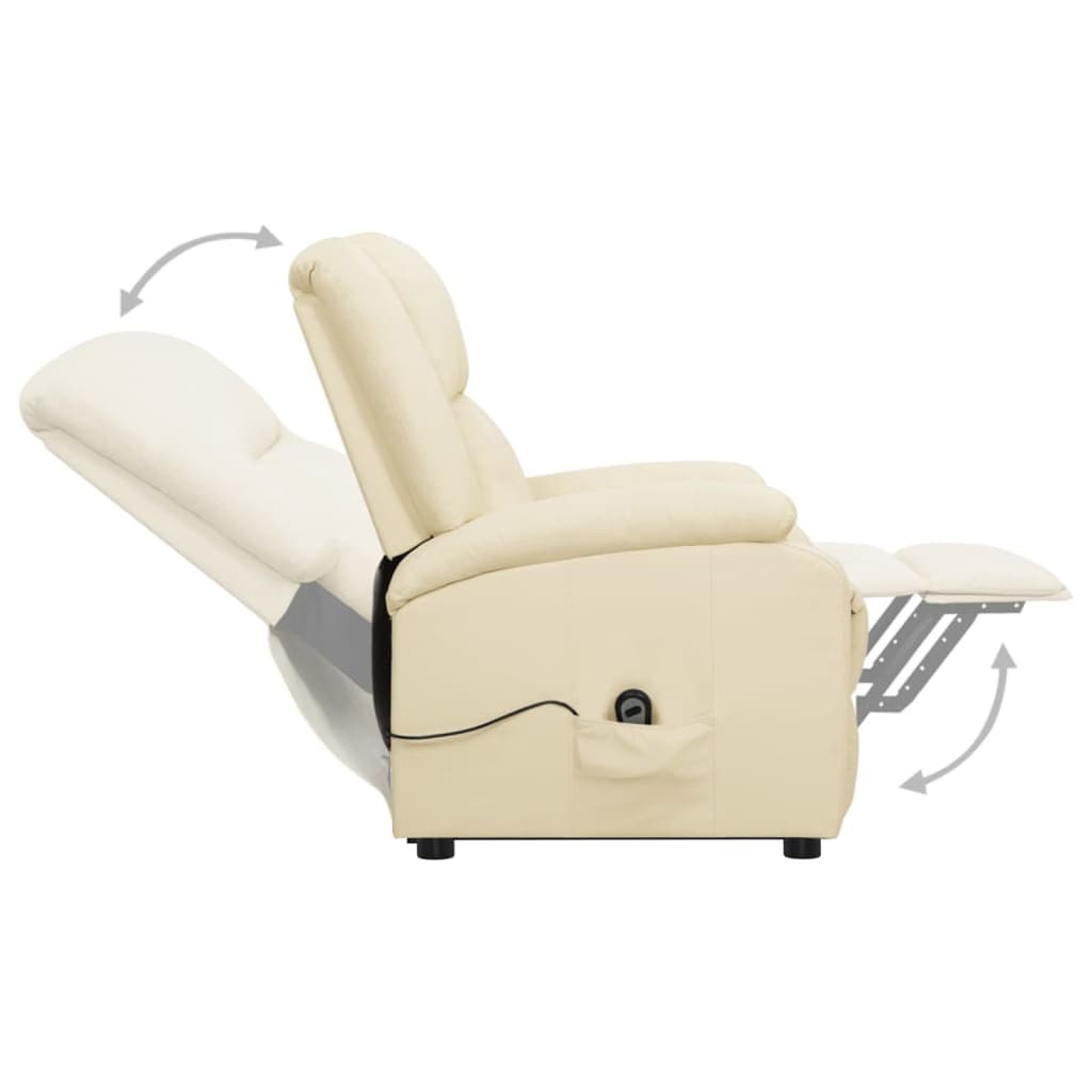 vidaXL Sta-op-stoel kunstleer crèmekleurig