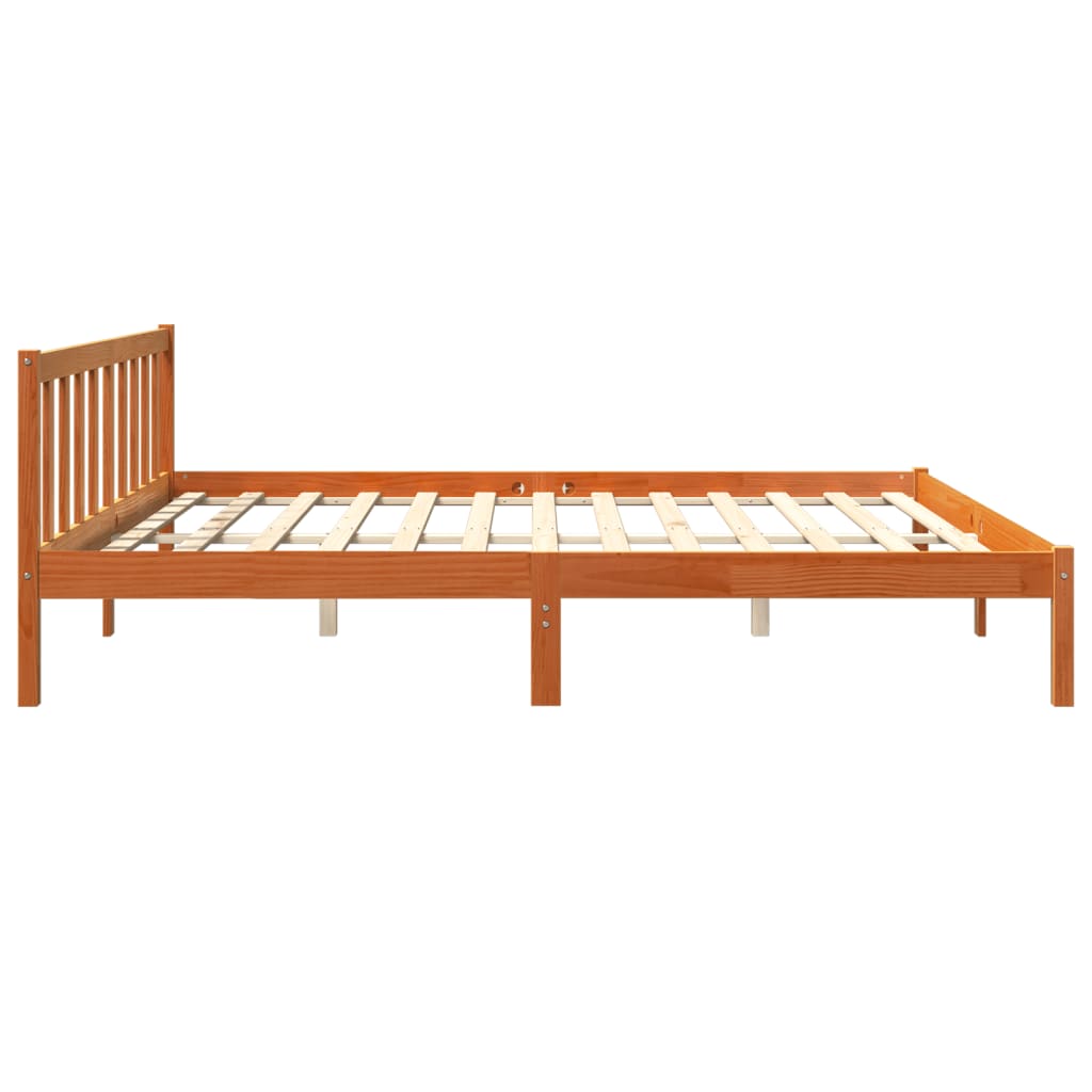 vidaXL Bedframe zonder matras massief grenenhout wasbruin 180x200 cm