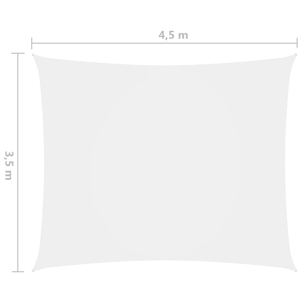 vidaXL Zonnescherm rechthoekig 3,5x4,5 m oxford stof wit