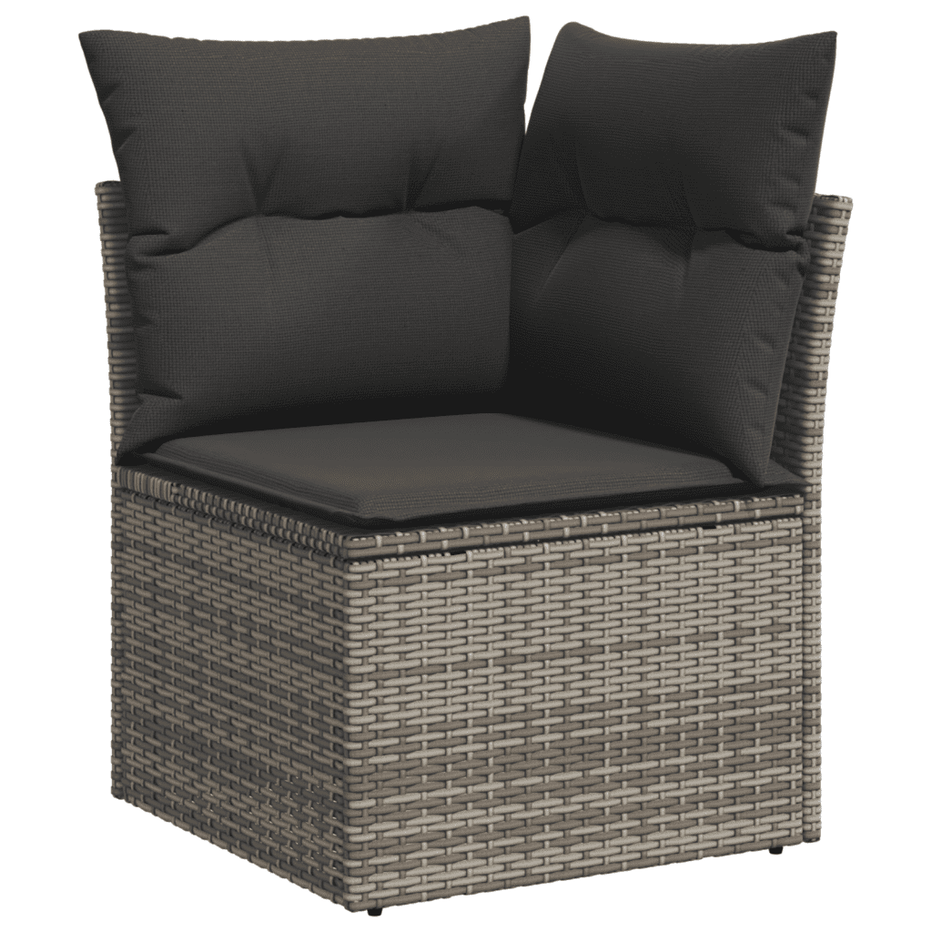 vidaXL 8-delige Loungeset met kussens poly rattan grijs