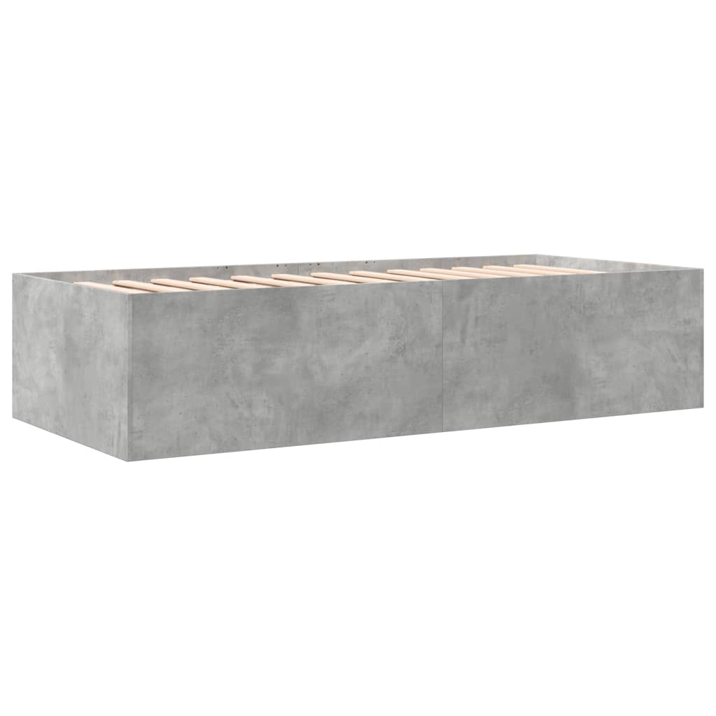 vidaXL Slaapbank met lades 100x200 cm bewerkt hout betongrijs