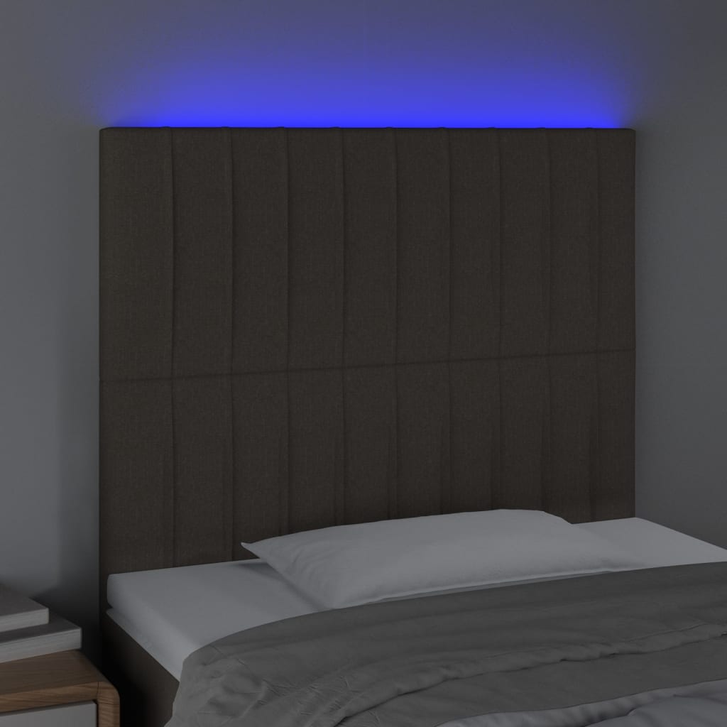 vidaXL Hoofdbord LED 80x5x118/128 cm stof taupe