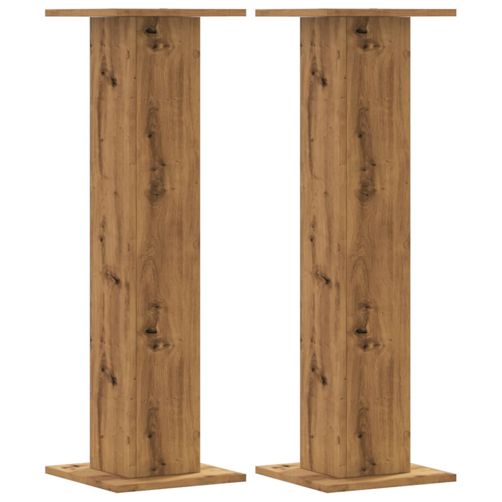 vidaXL Speakerstandaards 2 st 30x30x95 cm hout artisanaal eikenkleurig