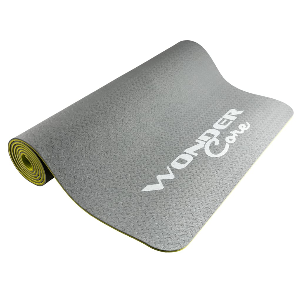 Wonder Core Yogamat TPE 173x61x0,6 cm grijs en groen