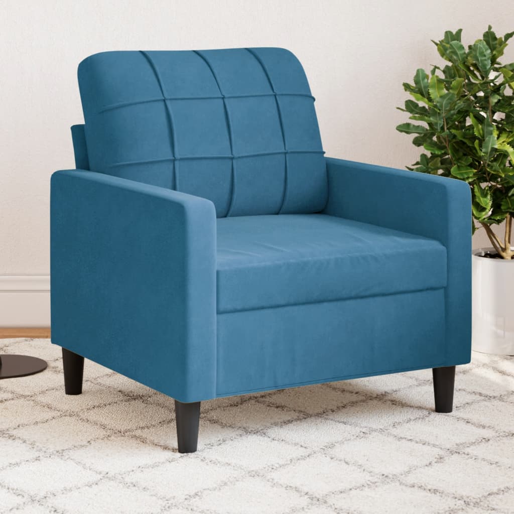 vidaXL Fauteuil 60 cm fluweel blauw