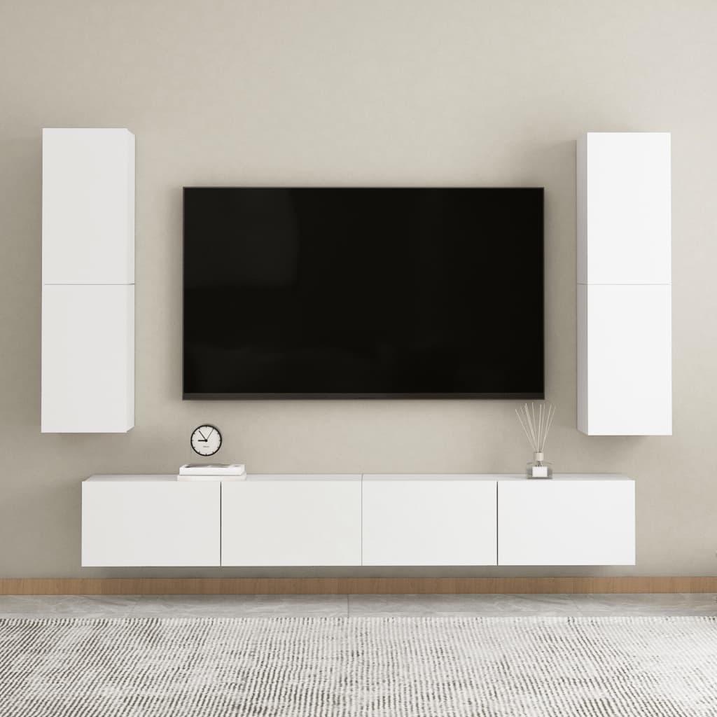 vidaXL Tv-meubel 30,5x30x110 cm spaanplaat wit