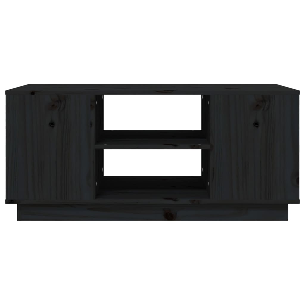 vidaXL Salontafel 90x49x40,5 cm massief grenenhout zwart
