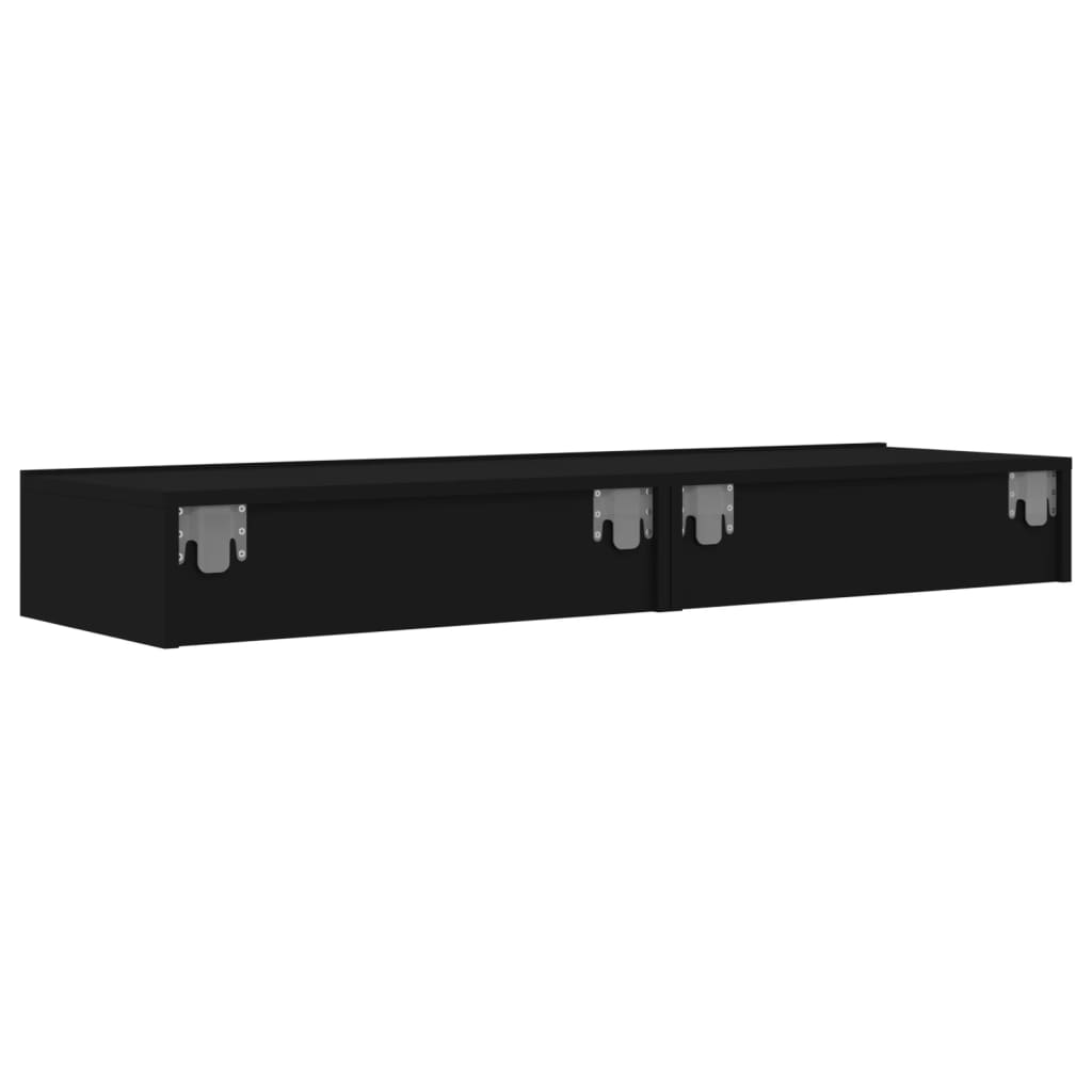 vidaXL Tv-meubelen 2 st met LED-verlichting 60x35x15,5 cm zwart