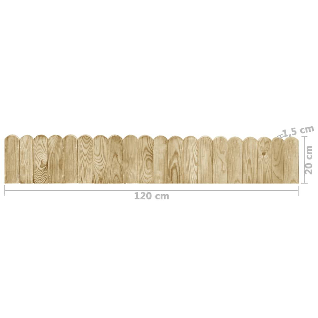 vidaXL Gazonranden 2 st 120 cm geïmpregneerd grenenhout