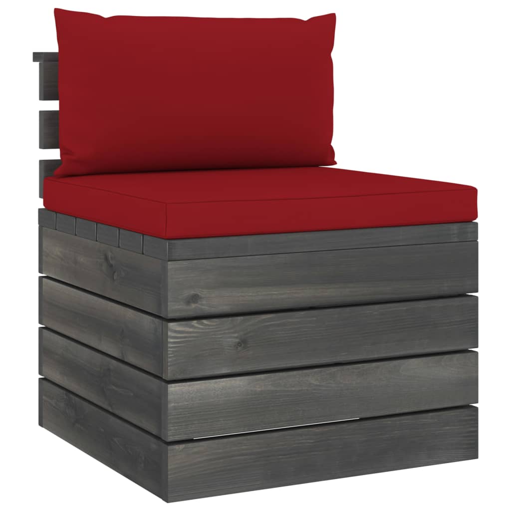 vidaXL 9-delige Loungeset met kussens pallet massief grenenhout