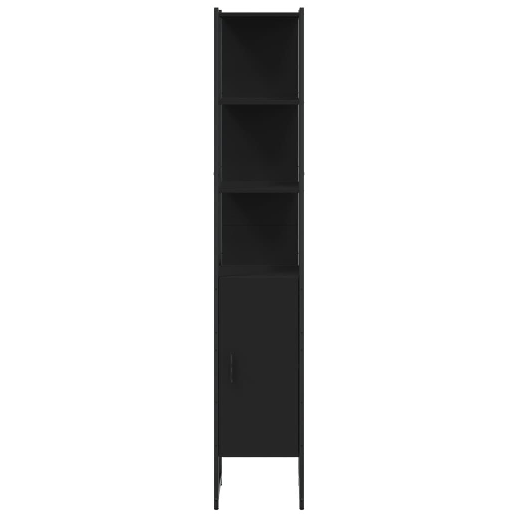 vidaXL Badkamerkast 33x33x185,5 cm bewerkt hout zwart