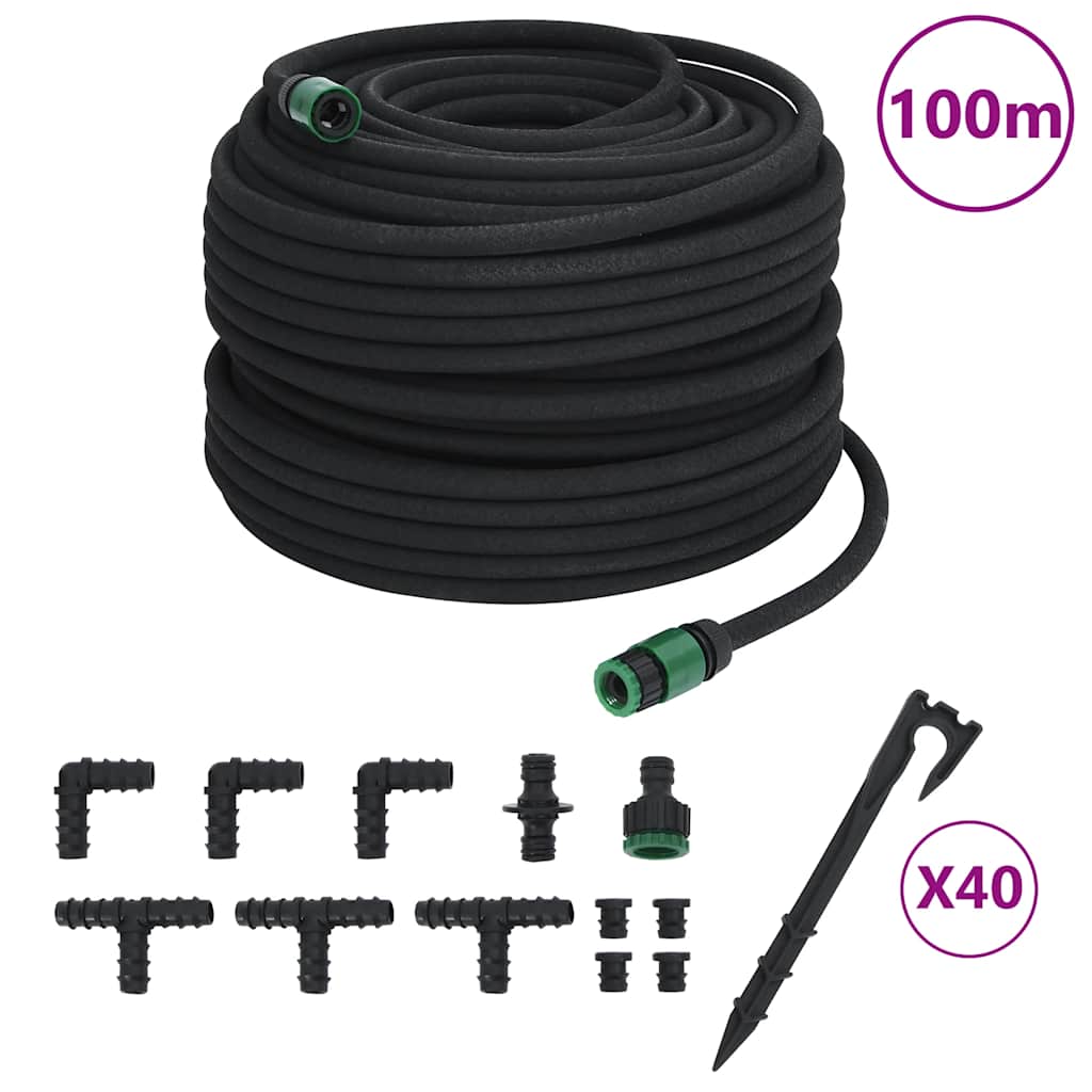 vidaXL Druppelslang 0,6'' 100 m rubber zwart, tuinslang, tuinslang vidaXL Druppelslang 0,6'' 100 m rubber zwart, tuinslang, tuinslang