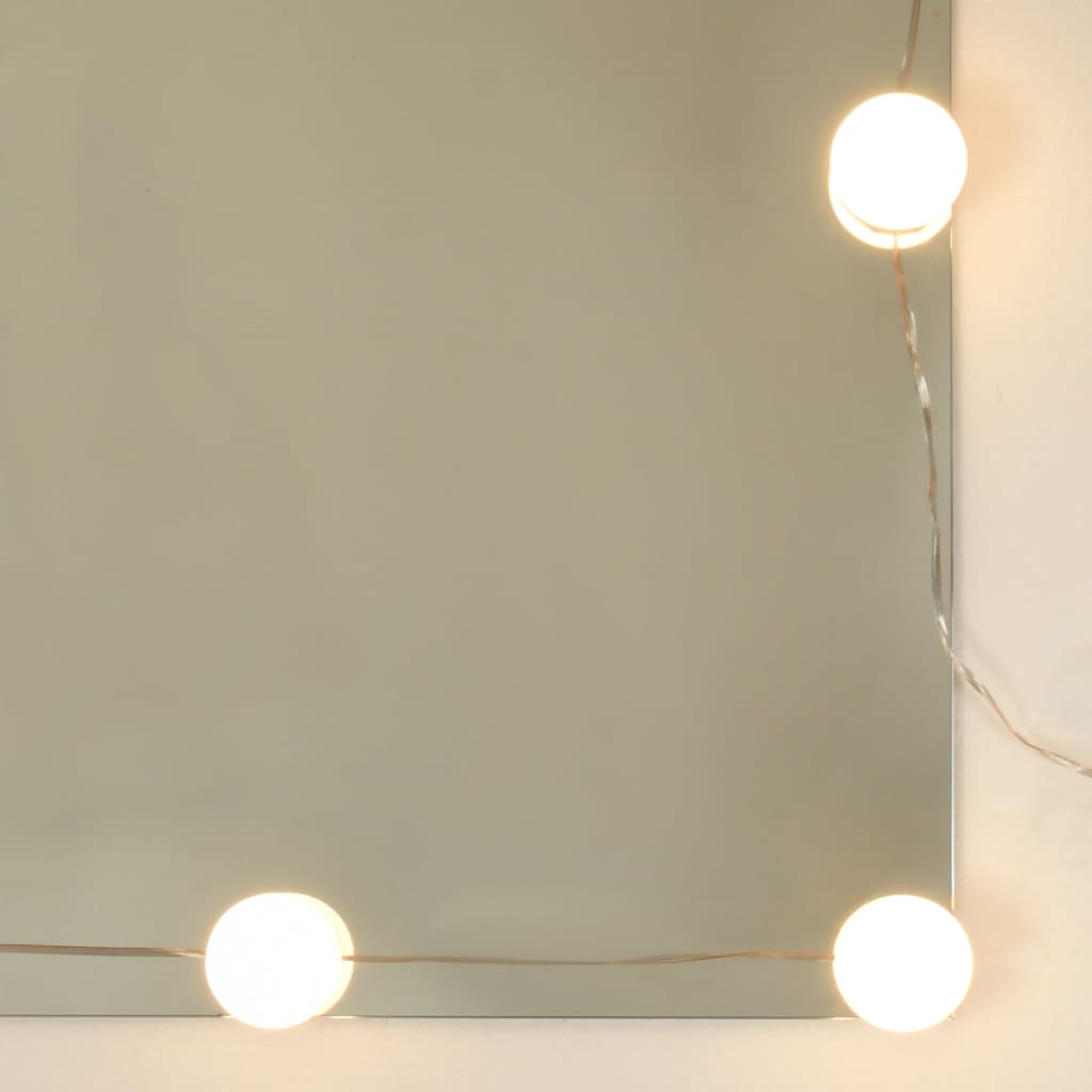 vidaXL Spiegelkast met LED-verlichting 91x15x76,5 cm hoogglans wit