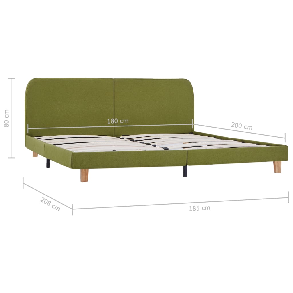 vidaXL Bedframe stof groen 180x200 cm