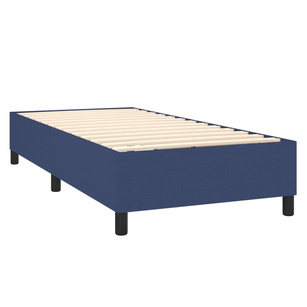 vidaXL Boxspring met matras stof blauw 80x200 cm