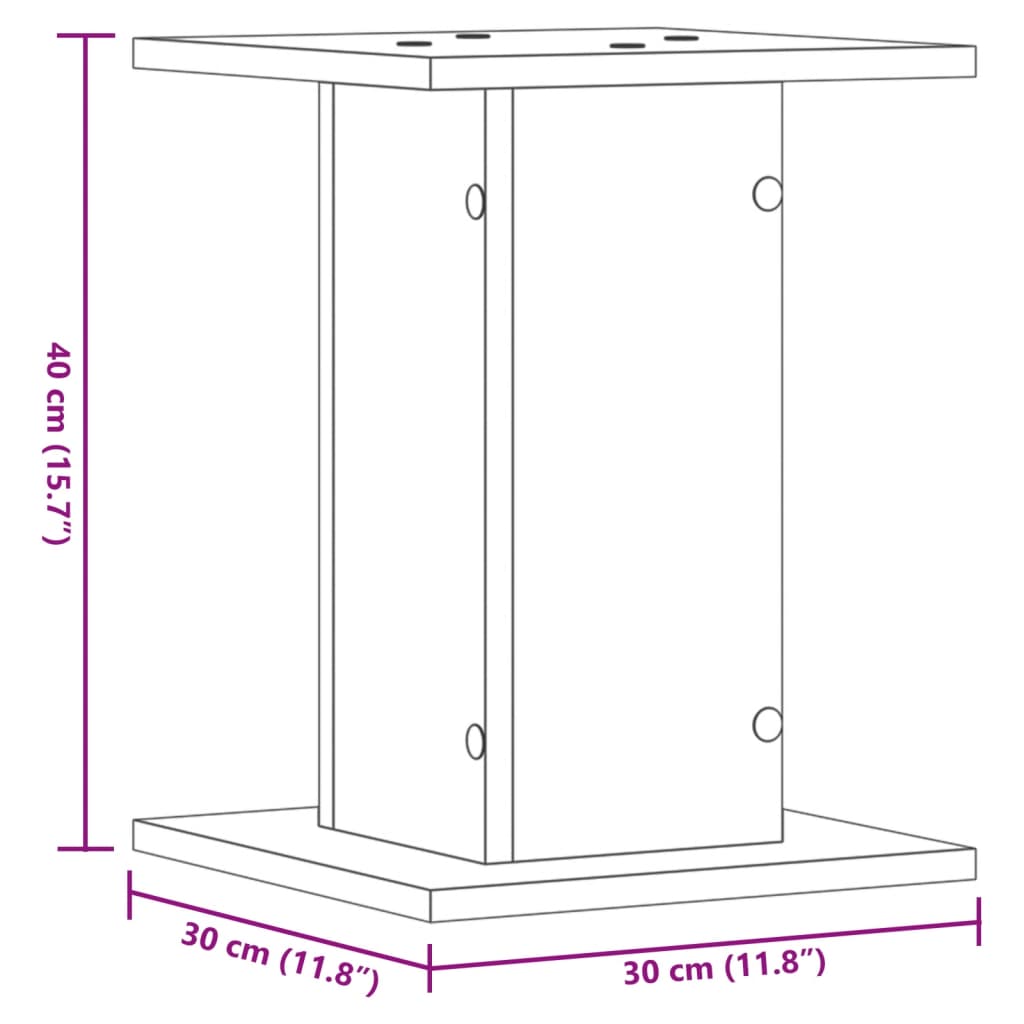 vidaXL Speakerstandaards 2 st 30x30x40 cm bewerkt hout sonoma eiken