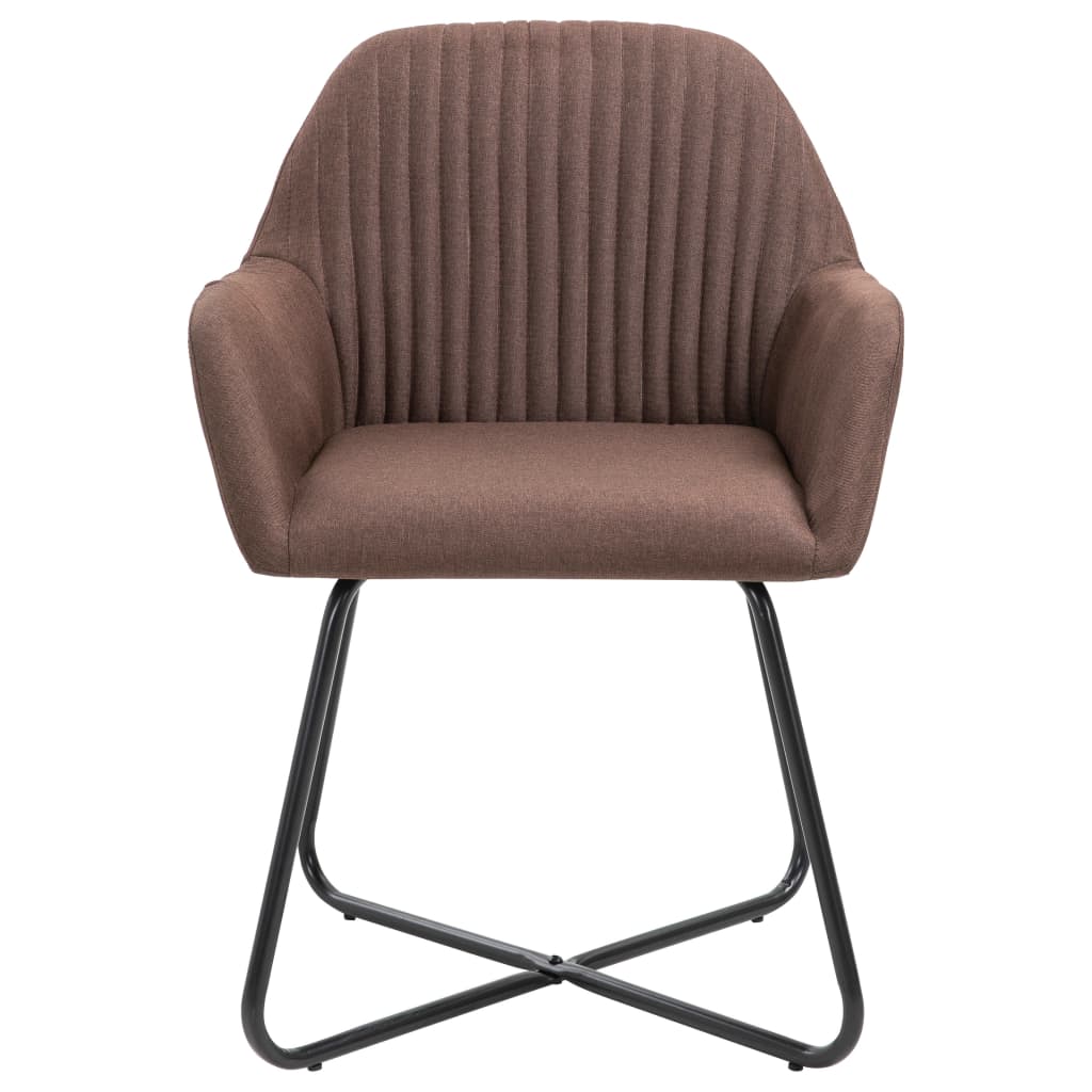 vidaXL Eetkamerstoelen 2 st stof bruin