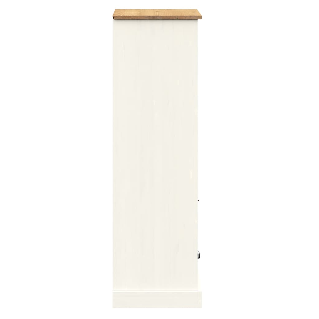 vidaXL Boekenkast VIGO 60x35x114,5 cm massief grenenhout wit