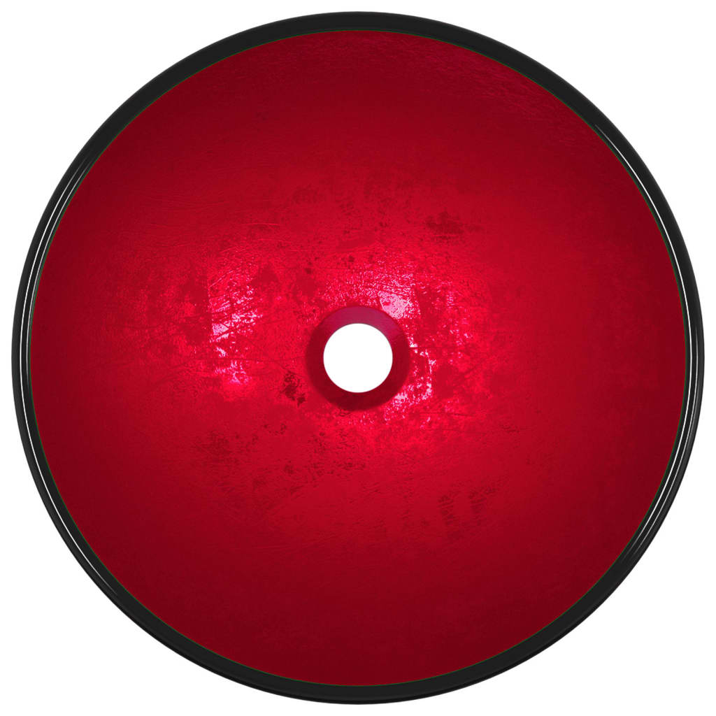 vidaXL Wasbak 42x14 cm gehard glas rood