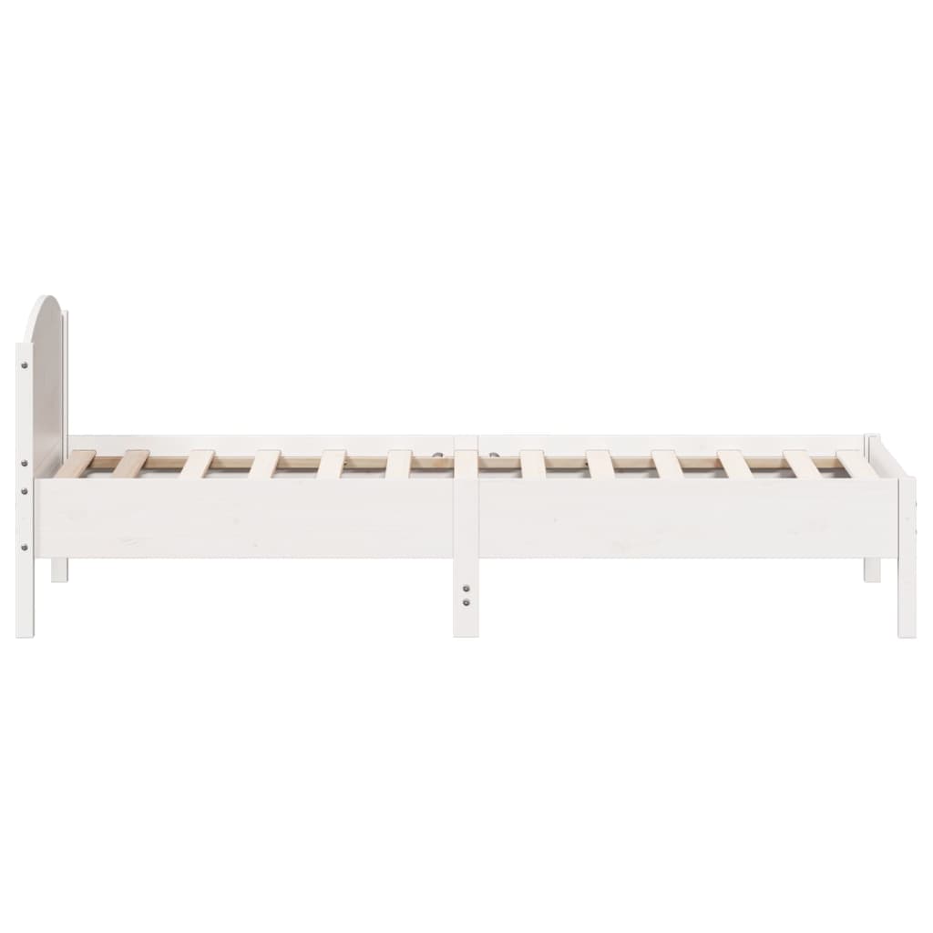 vidaXL Bedframe zonder matras massief grenenhout wit 90x200 cm