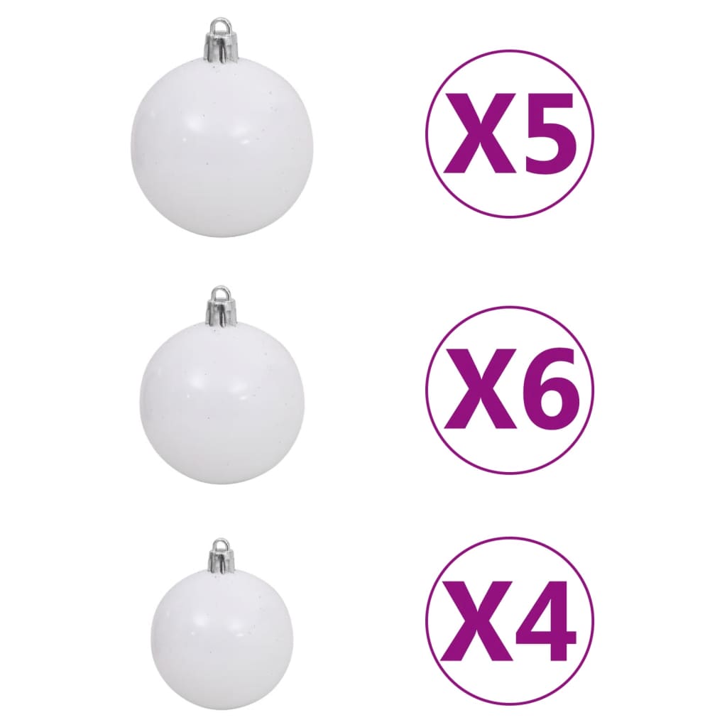 vidaXL Kerstslinger met LED's en kerstballen 10 m PVC groen