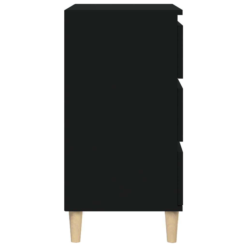 vidaXL Nachtkastje 40x35x70 cm bewerkt hout zwart