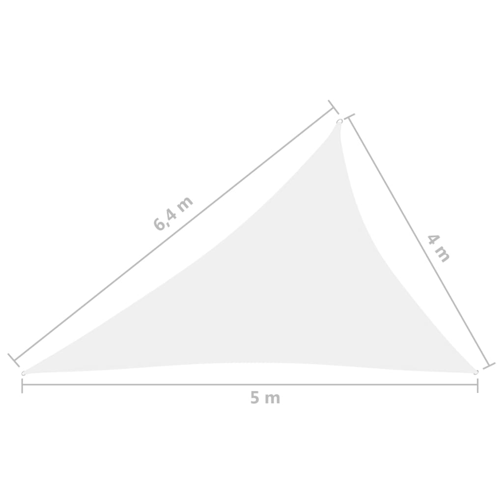vidaXL Zonnescherm driehoekig 4x5x6,4 m oxford stof wit