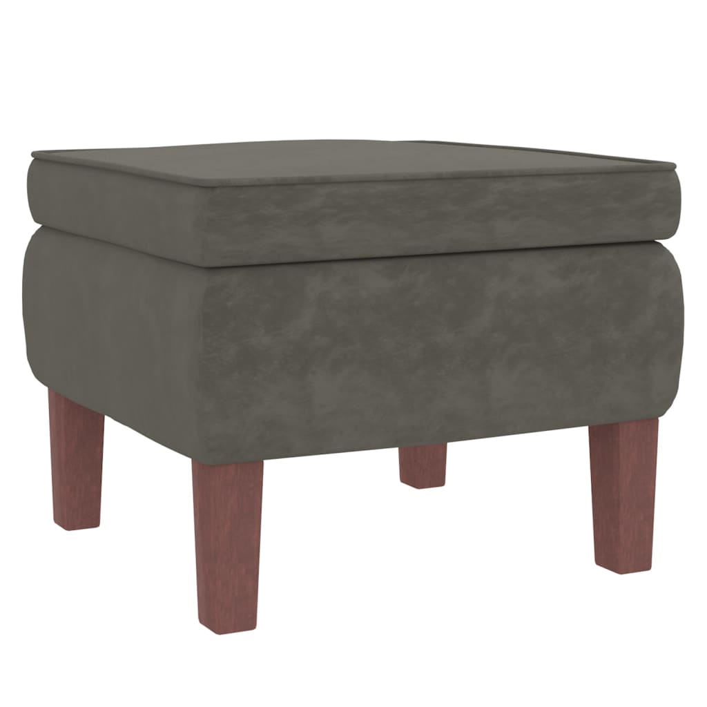 vidaXL Fauteuil met voetenbank fluweel donkergrijs