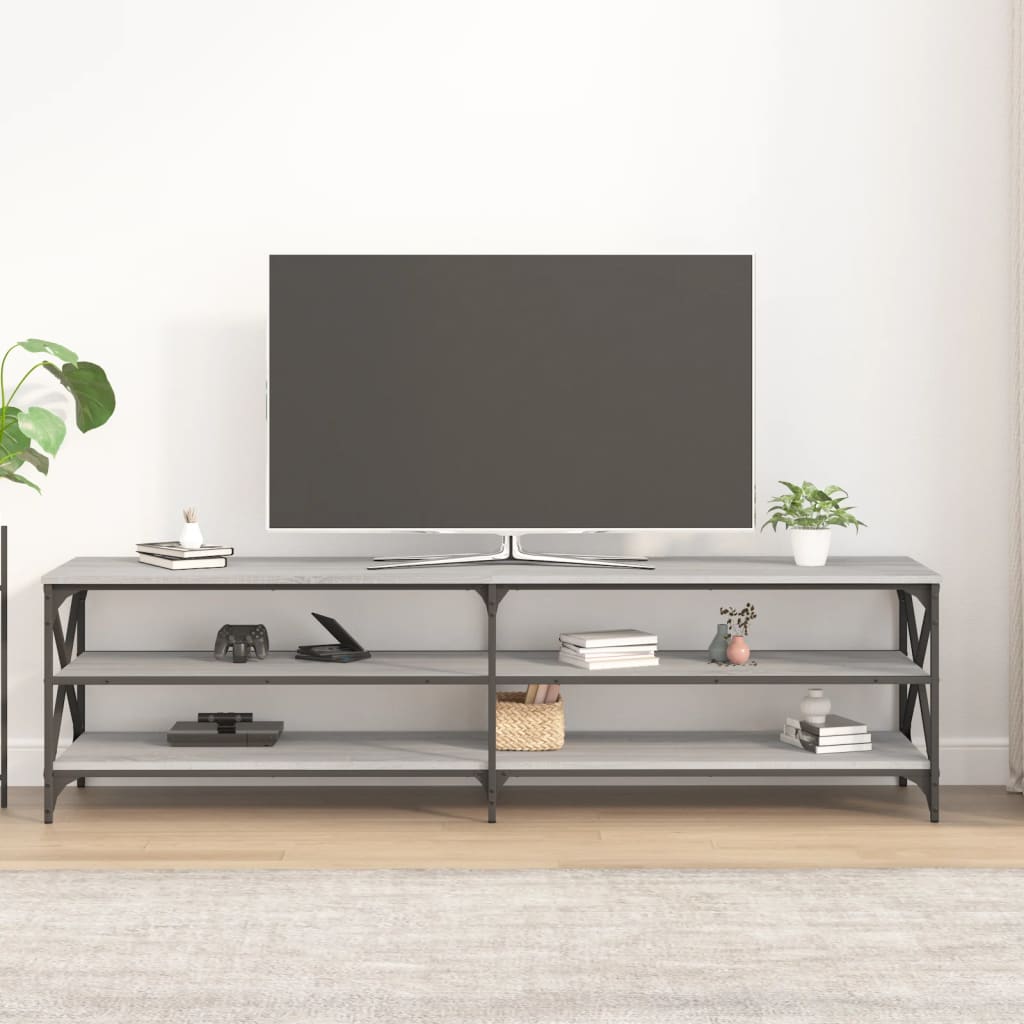 vidaXL Tv-meubel 180x40x50 cm bewerkt hout grijs sonoma eikenkleurig