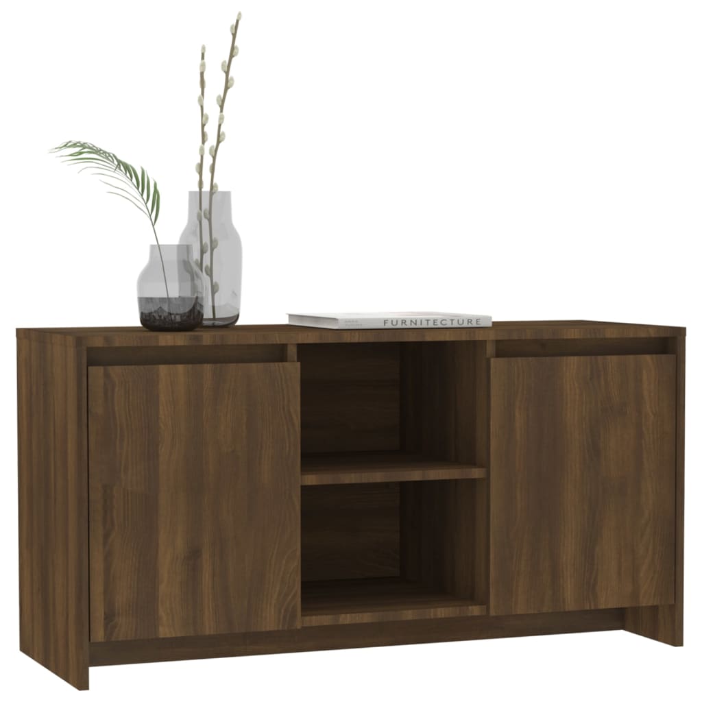 vidaXL Tv-meubel 102x37,5x52,5 cm bewerkt hout bruin eikenkleur