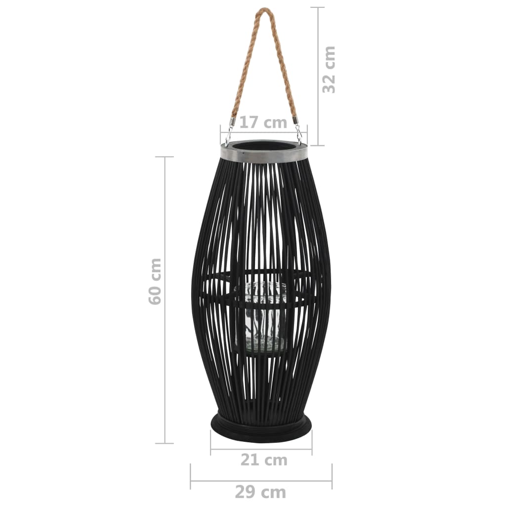 vidaXL Lantaarnhouder hangend 60 cm bamboe zwart