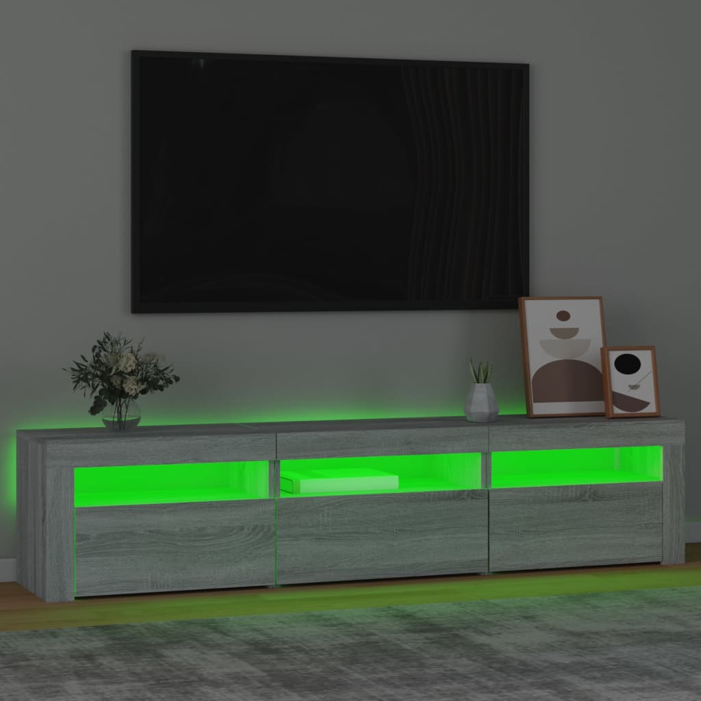 vidaXL Tv-meubel met LED-verlichting 180x35x40 cm grijs sonoma eiken