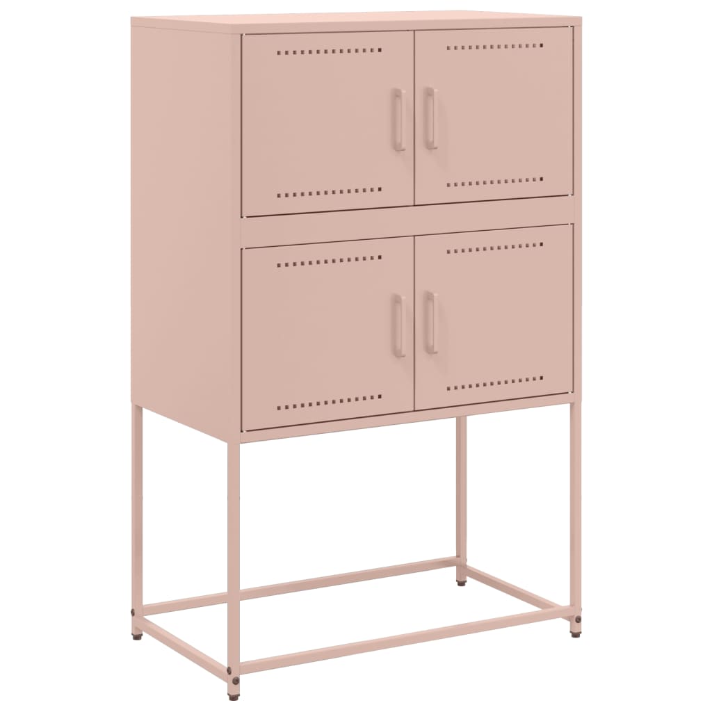 vidaXL Dressoir 68,5x38,5x107 cm staal roze