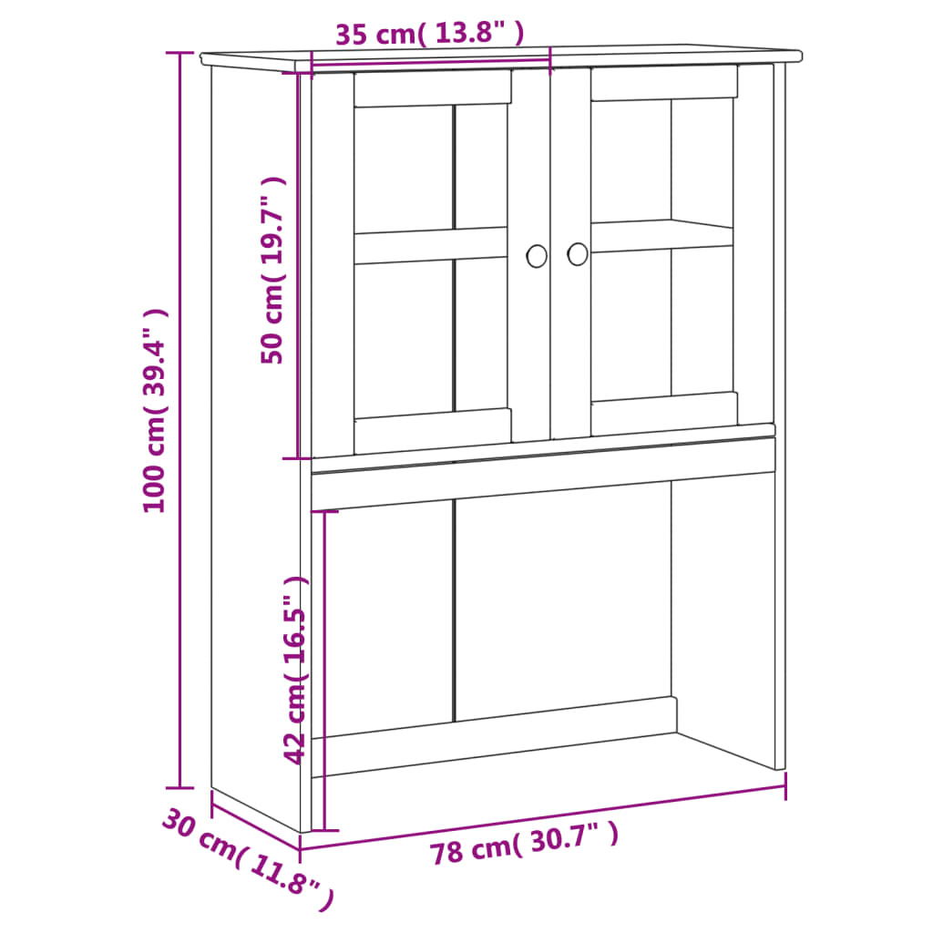 vidaXL Opzetkast VIGO 78x30x100 cm massief grenenhout