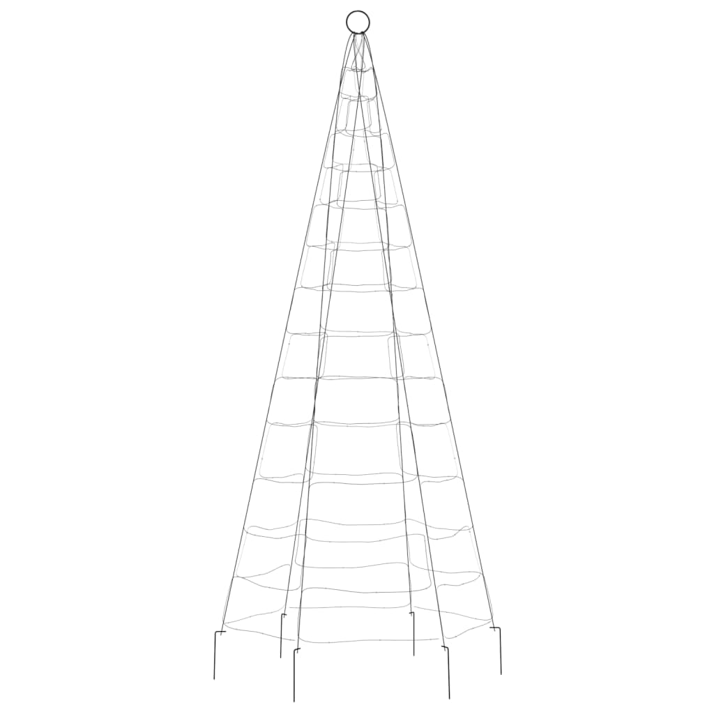 vidaXL Lichtkegel aan vlaggenmast 200 blauwe LED's 180 cm