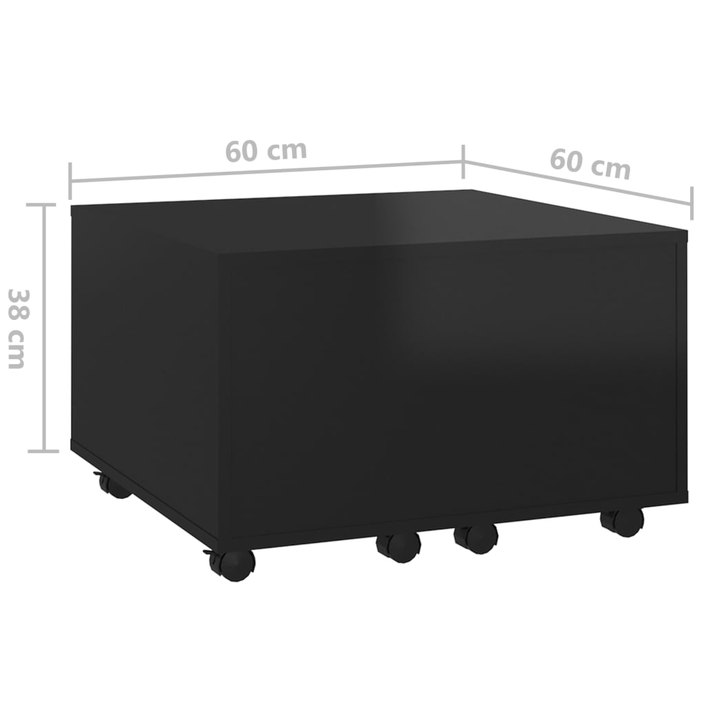 vidaXL Salontafel 60x60x38 cm bewerkt hout hoogglans zwart