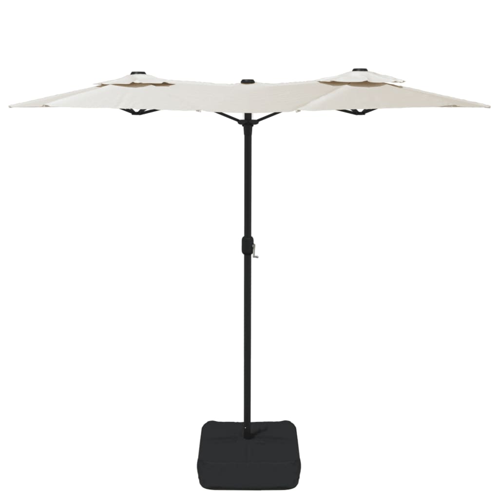 vidaXL Parasol dubbel dak met LED 316x240 cm zandwit