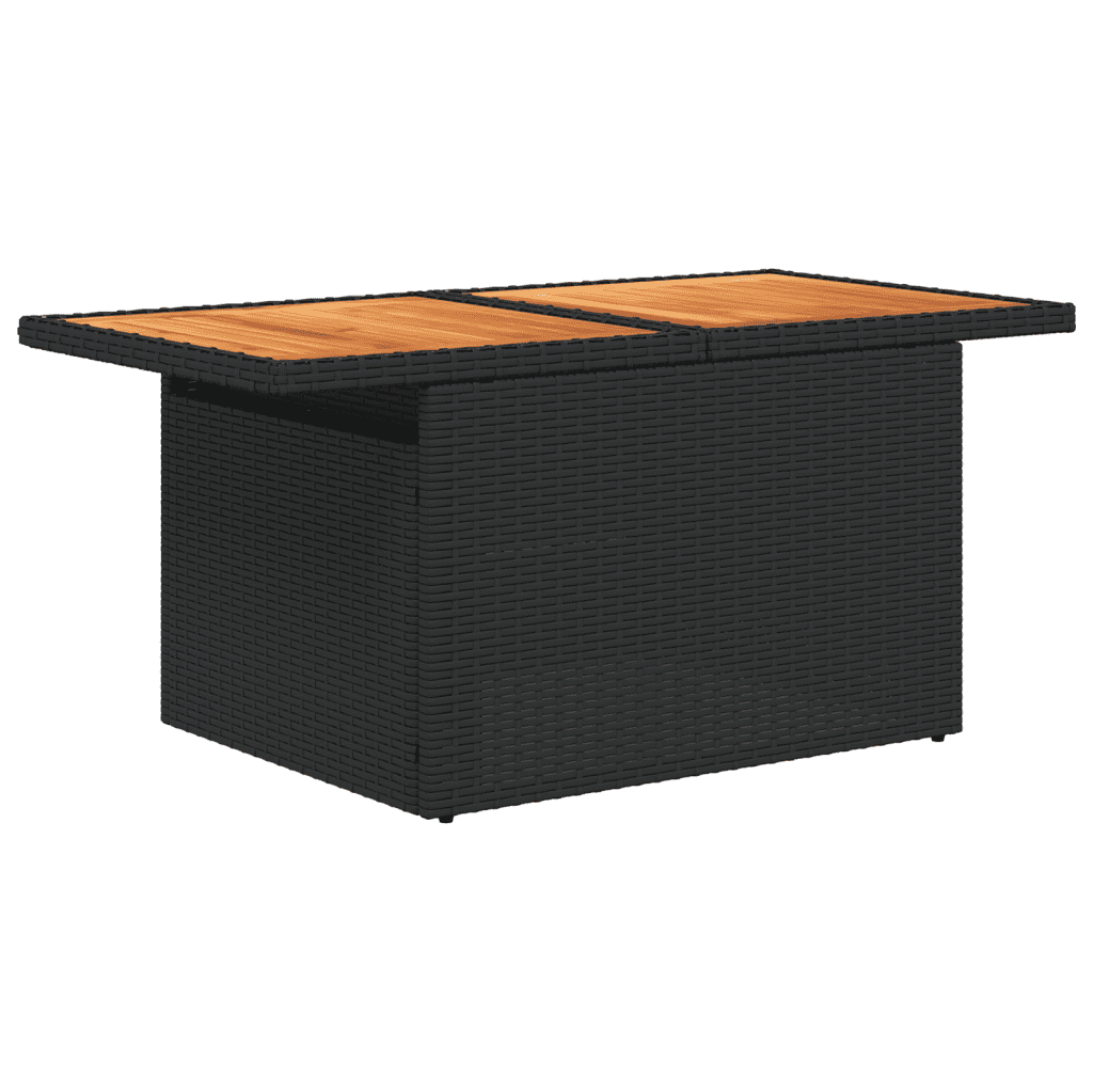 vidaXL 9-delige Loungeset met kussens poly rattan zwart