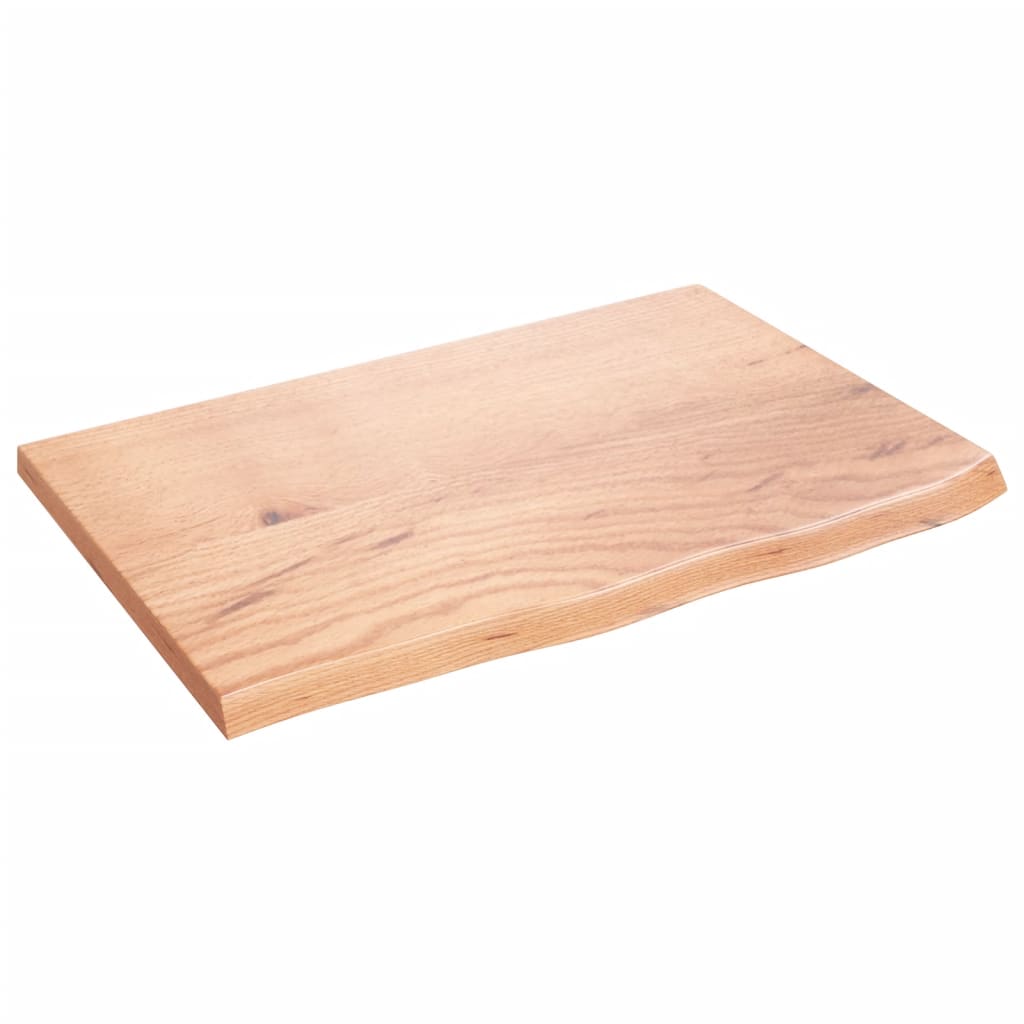 vidaXL Tafelblad 60x40x2 cm behandeld massief eikenhout lichtbruin