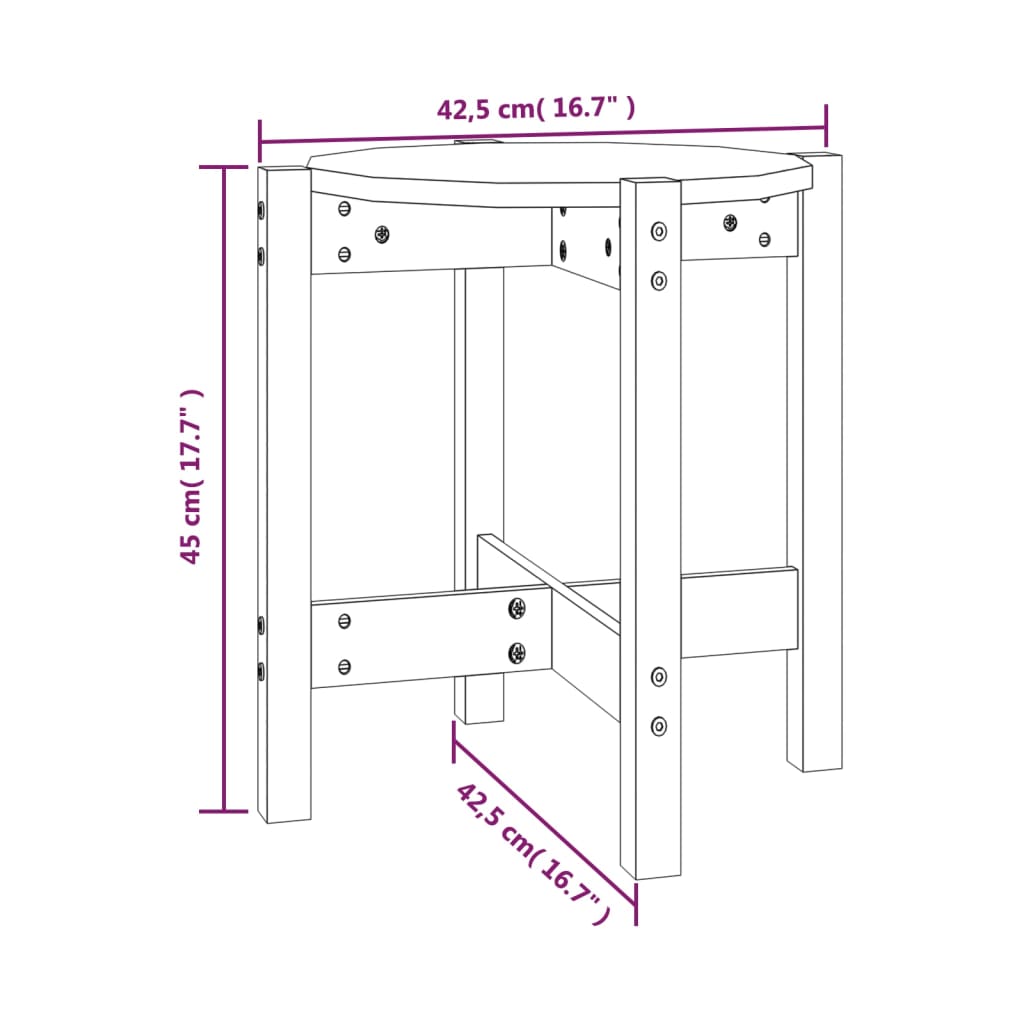 vidaXL Salontafel Ø 42,5x45 cm massief grenenhout