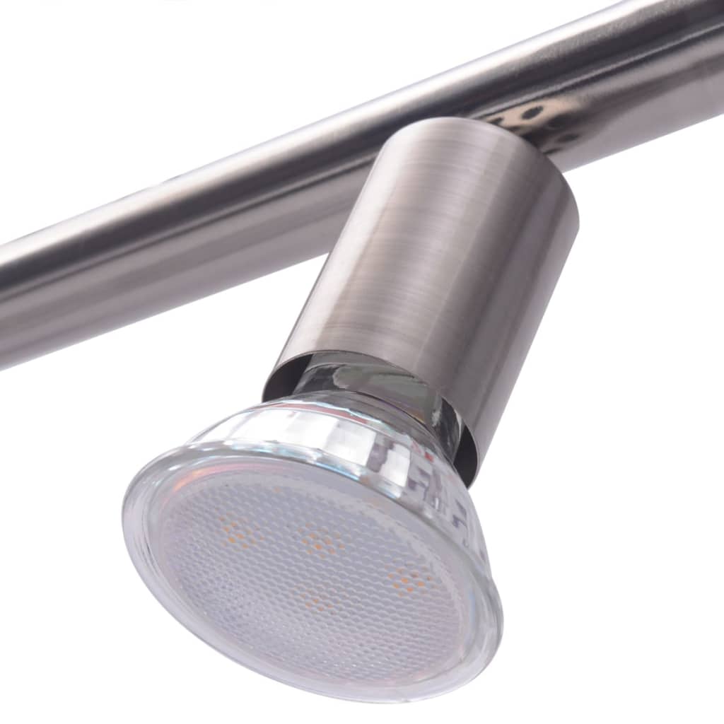 vidaXL Hanglamp met 5 LED spotlights satijn nikkel