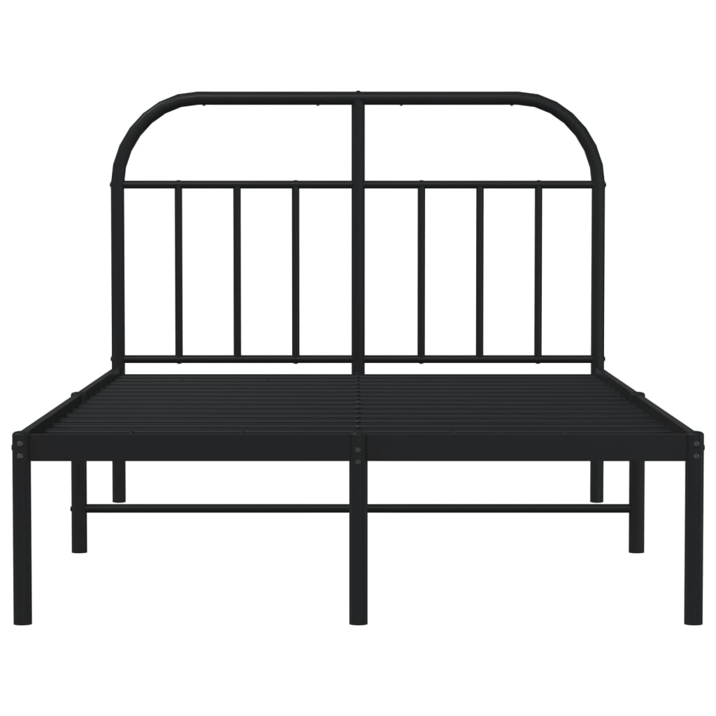 vidaXL Bedframe met hoofdbord metaal zwart 120x190 cm