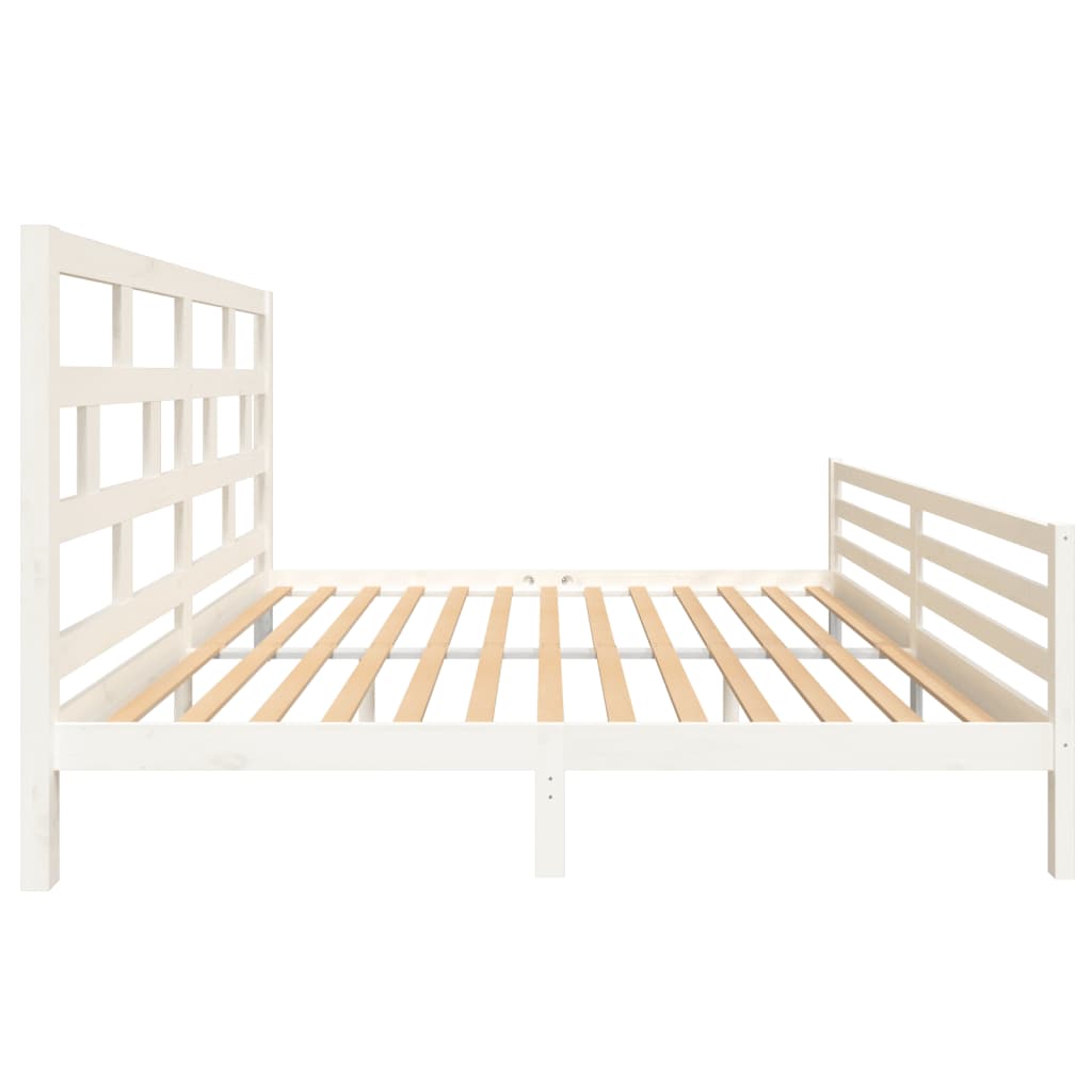 vidaXL Bedframe massief grenenhout wit 200x200 cm