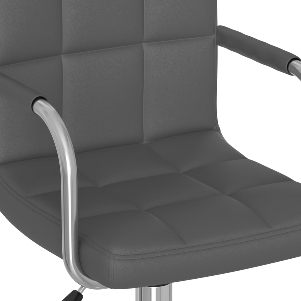 vidaXL Kantoorstoel draaibaar kunstleer grijs