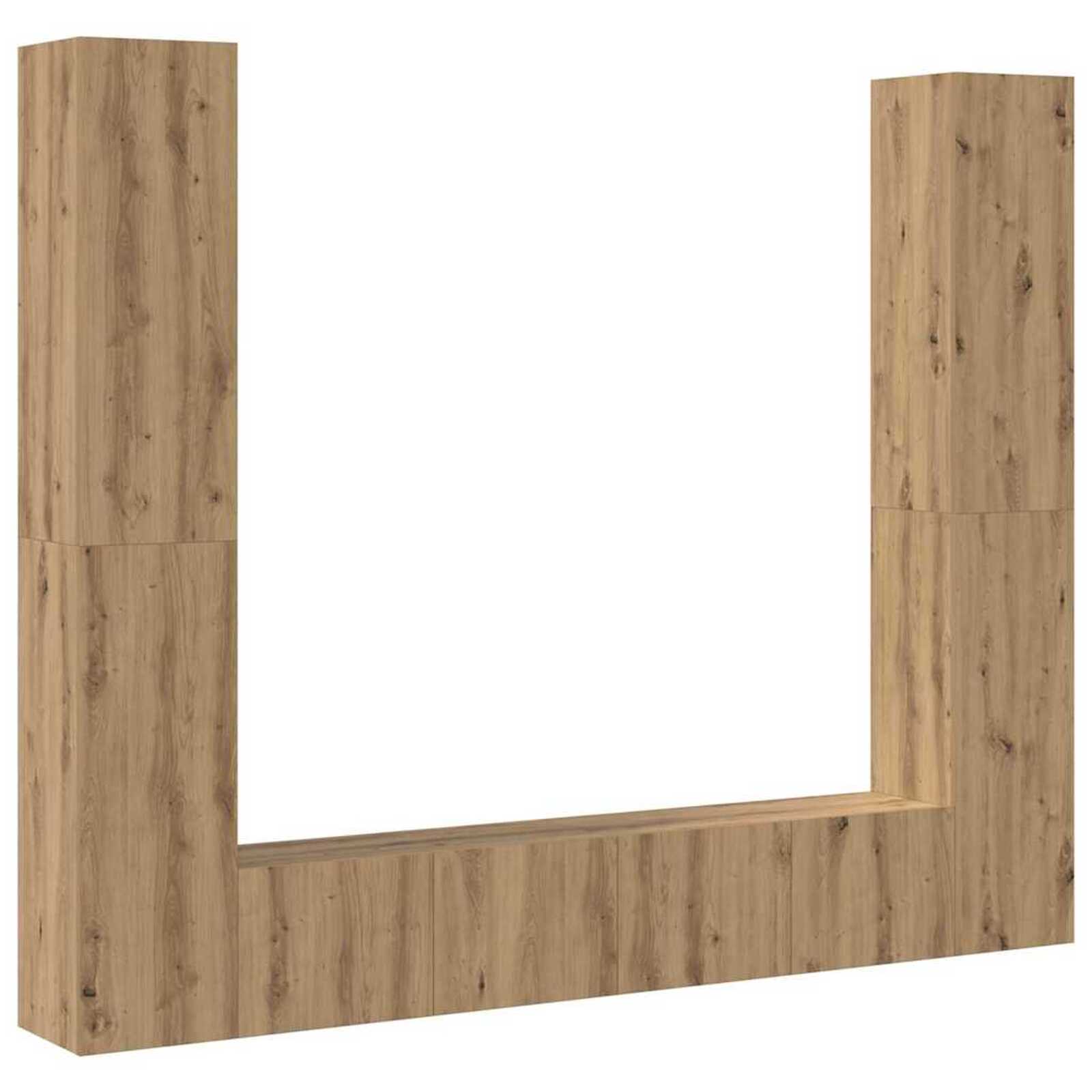TV-kast 150cm, Zwart-Hout-design, veel opbergruimte, modern & minimalistisch